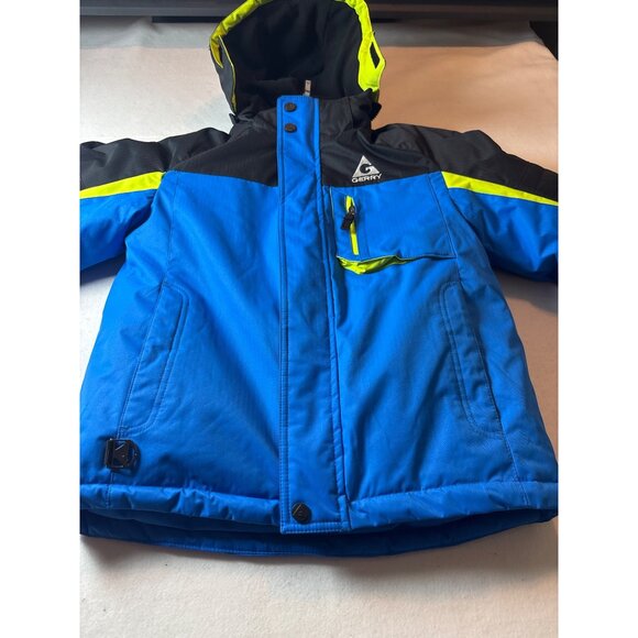 Gerry Boys Hooded Ski Jacket With Two-Tone Design & Zipper Pockets7/8 size - Picture 2 of 10